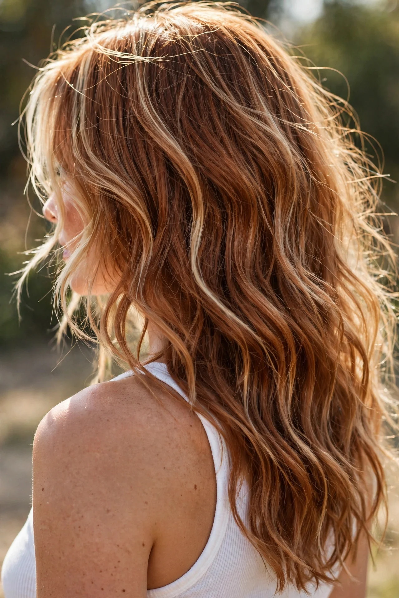 Sunlit Cowboy Copper Waves - cowboy copper hair idea