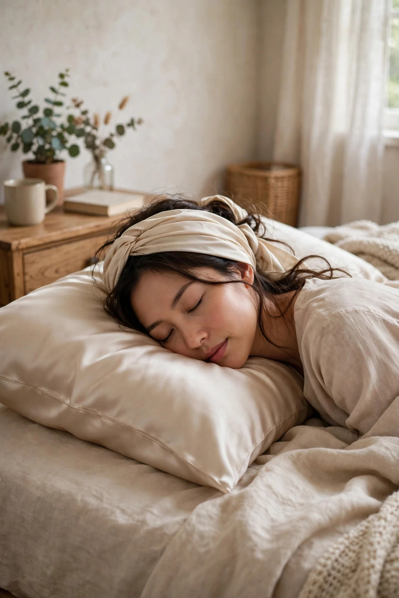 Silk Pillowcase and Protective Sleeping