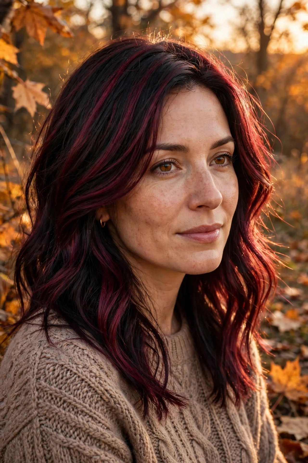 Deep Burgundy Highlights