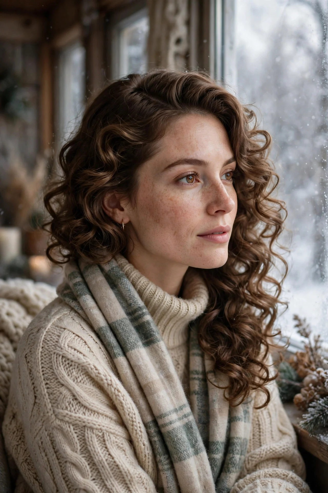 Soft Curls with a Deep Side Part