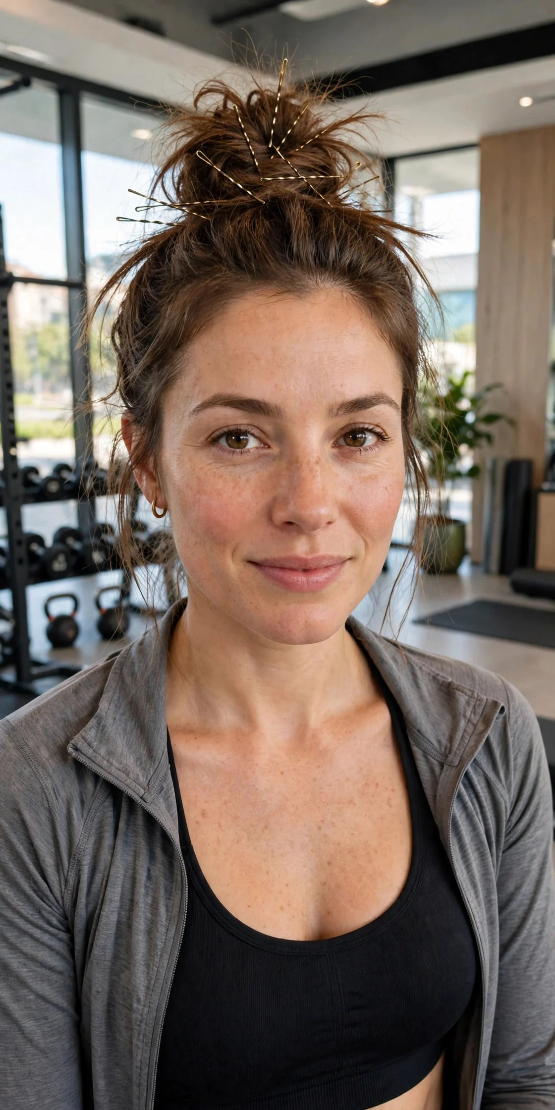 Messy Top Knot With Pins