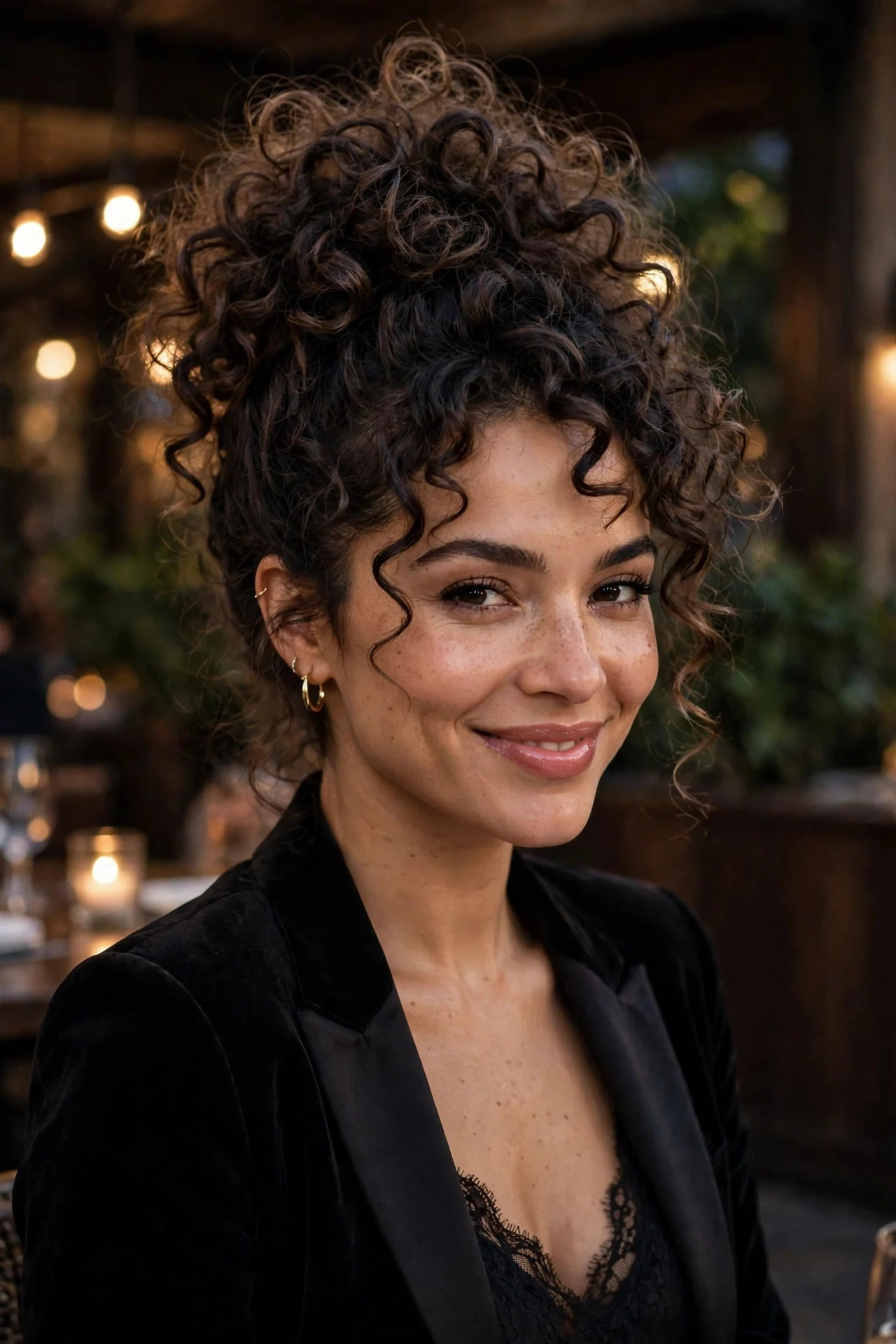Curly Pineapple Updo