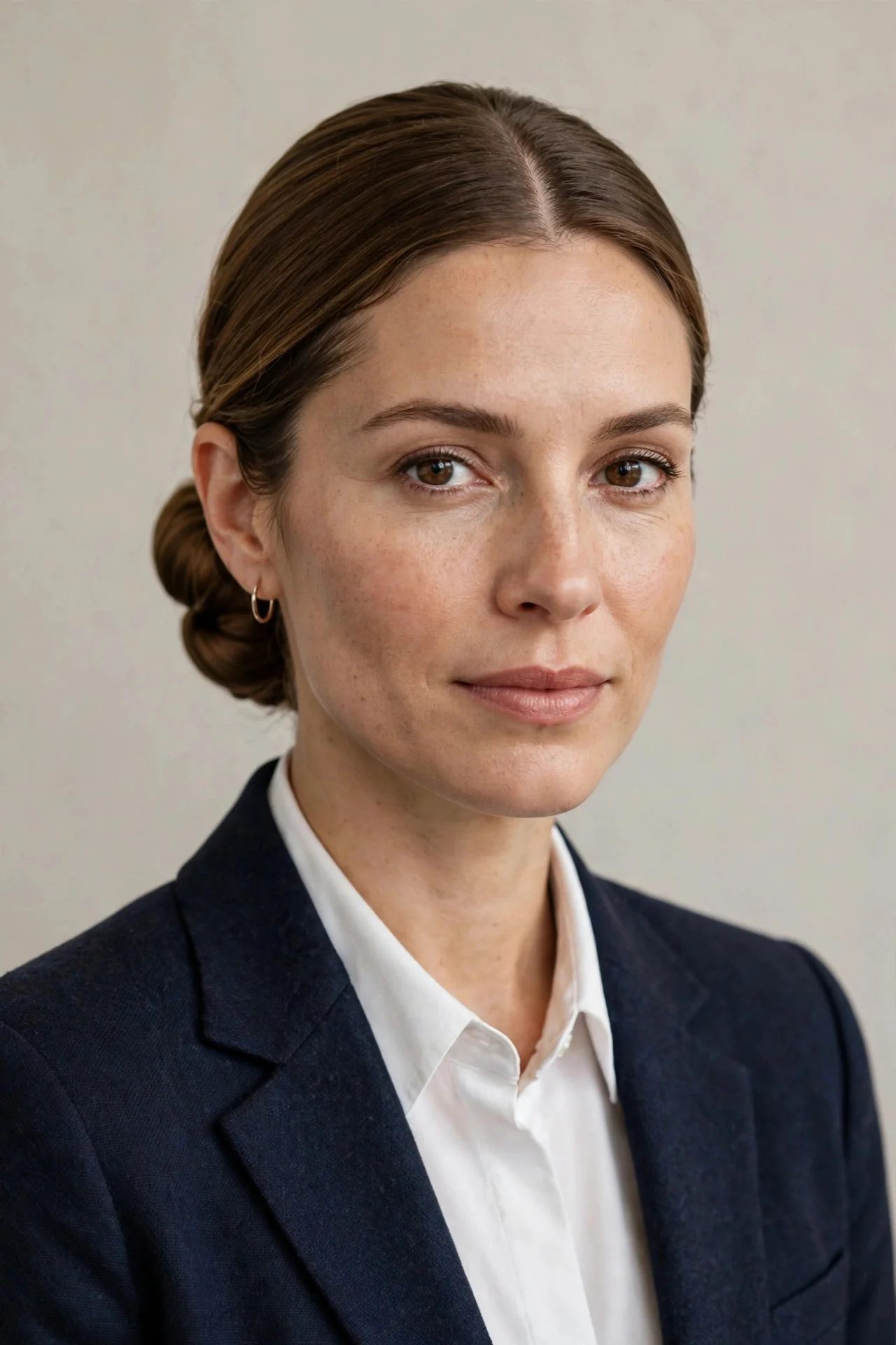 Low Chignon with a Center Part