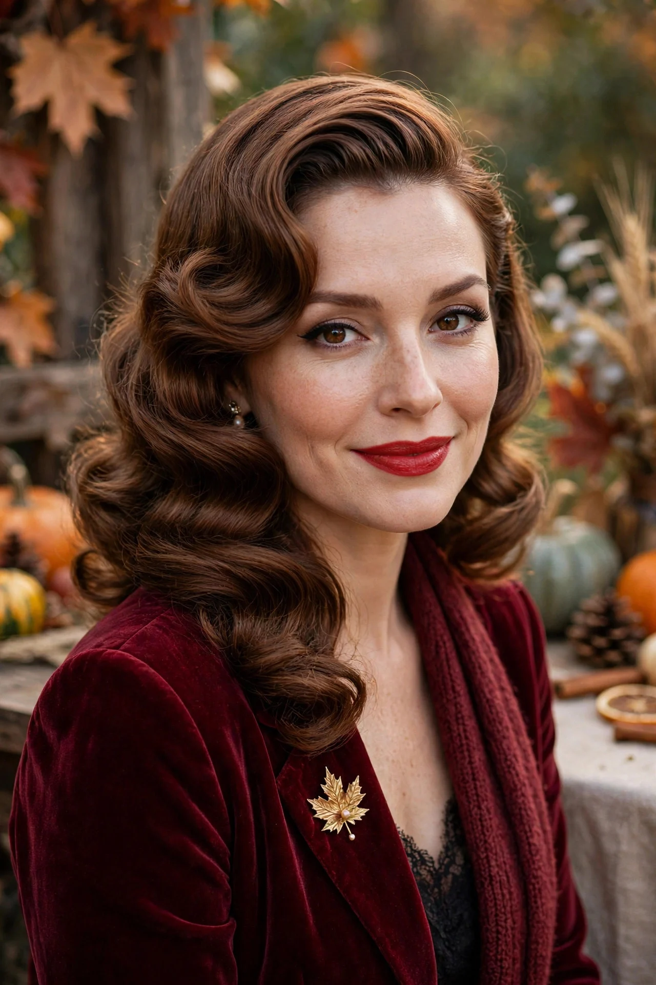 Side-Swept Old Hollywood Curls
