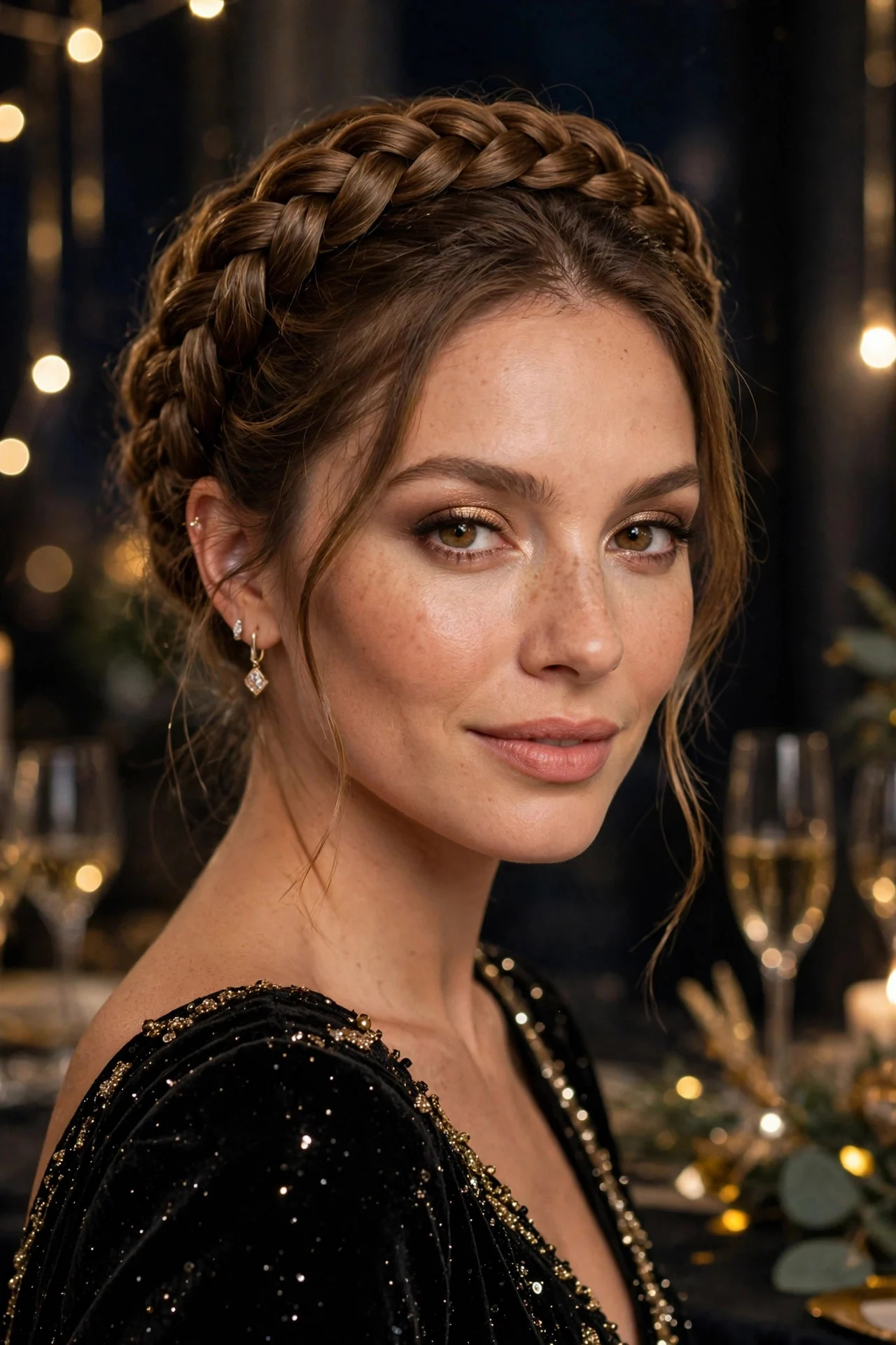 Braided Halo Updo