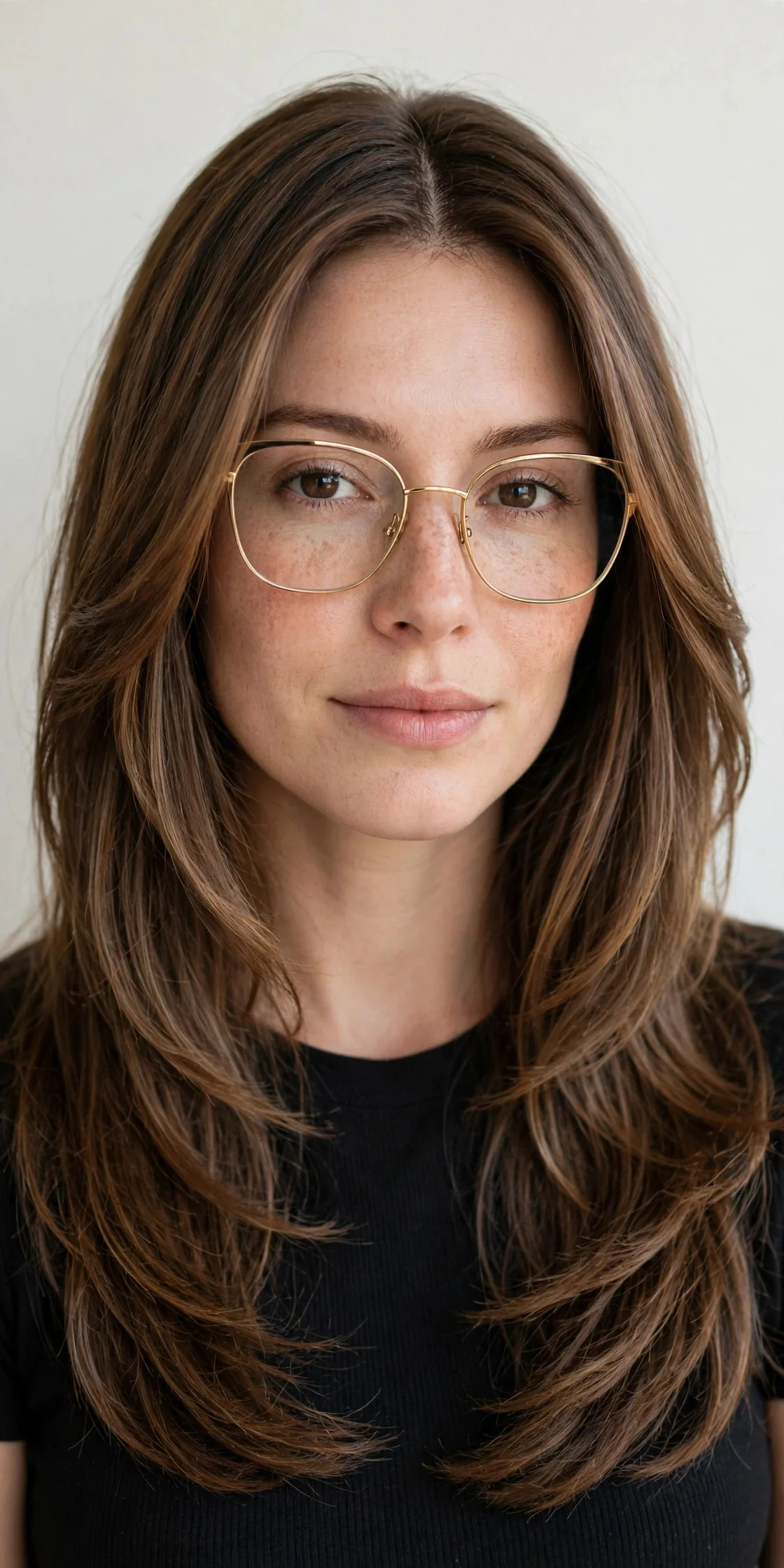 1. Soft Face-Framing Layers with a Middle Part