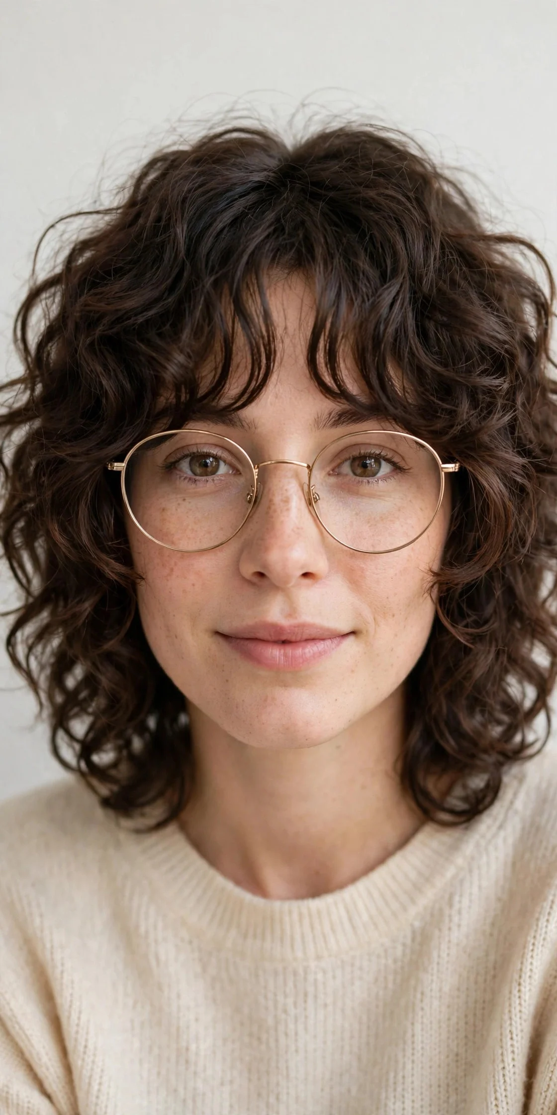 4. Curly Shag with Curtain Bangs
