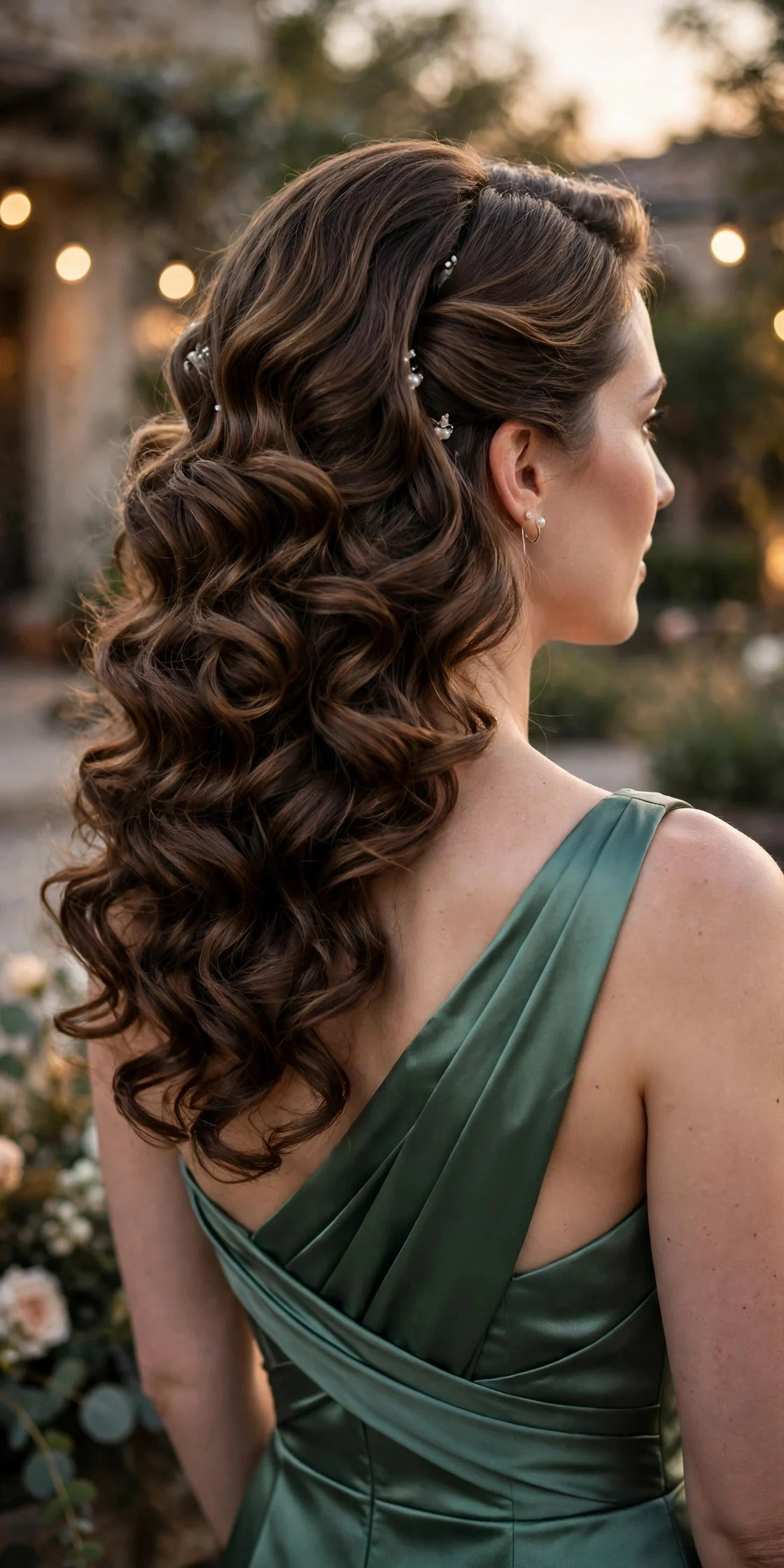 9. Side-Swept Curls Over One Shoulder