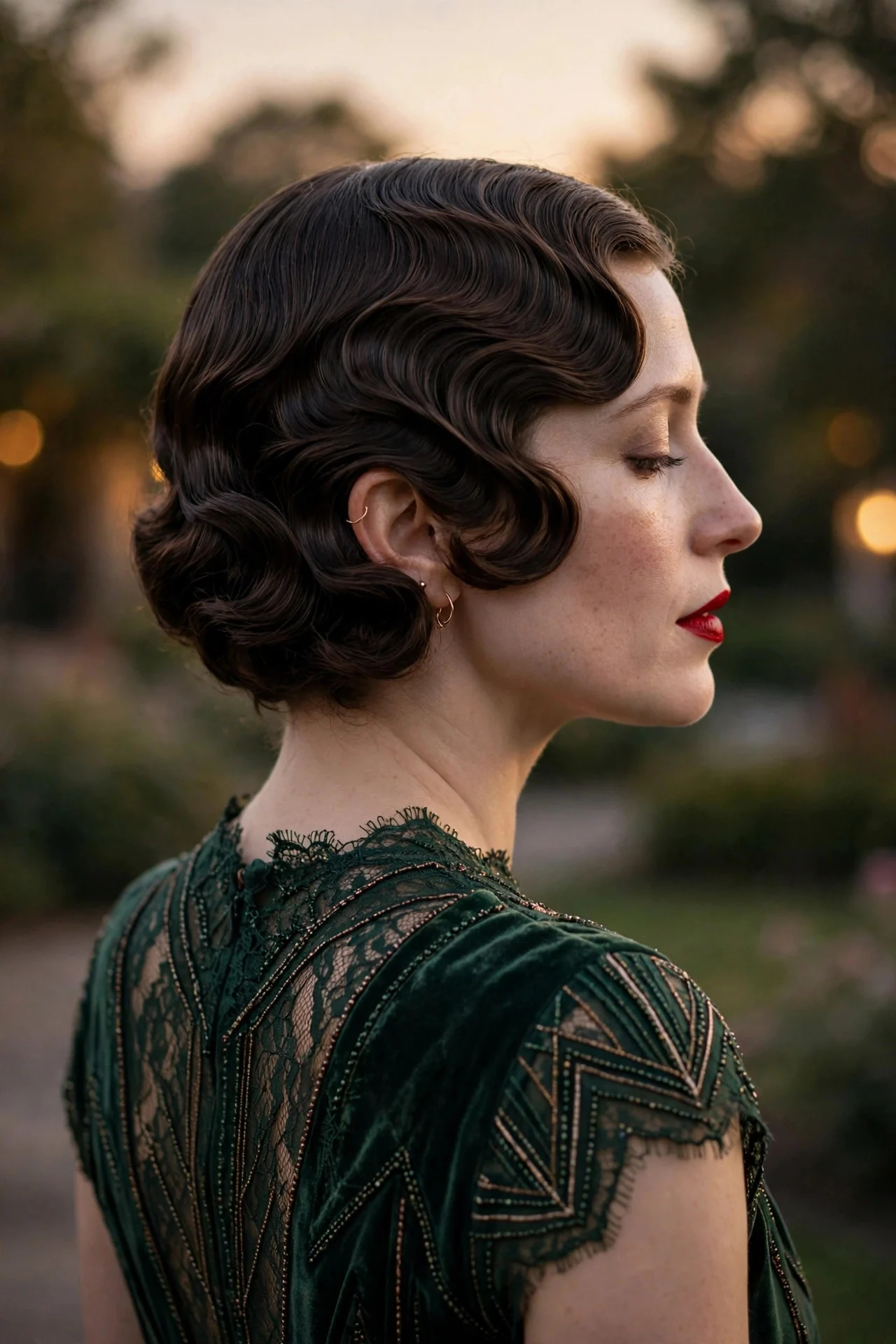 12. Vintage Finger Waves for a Glamorous Evening