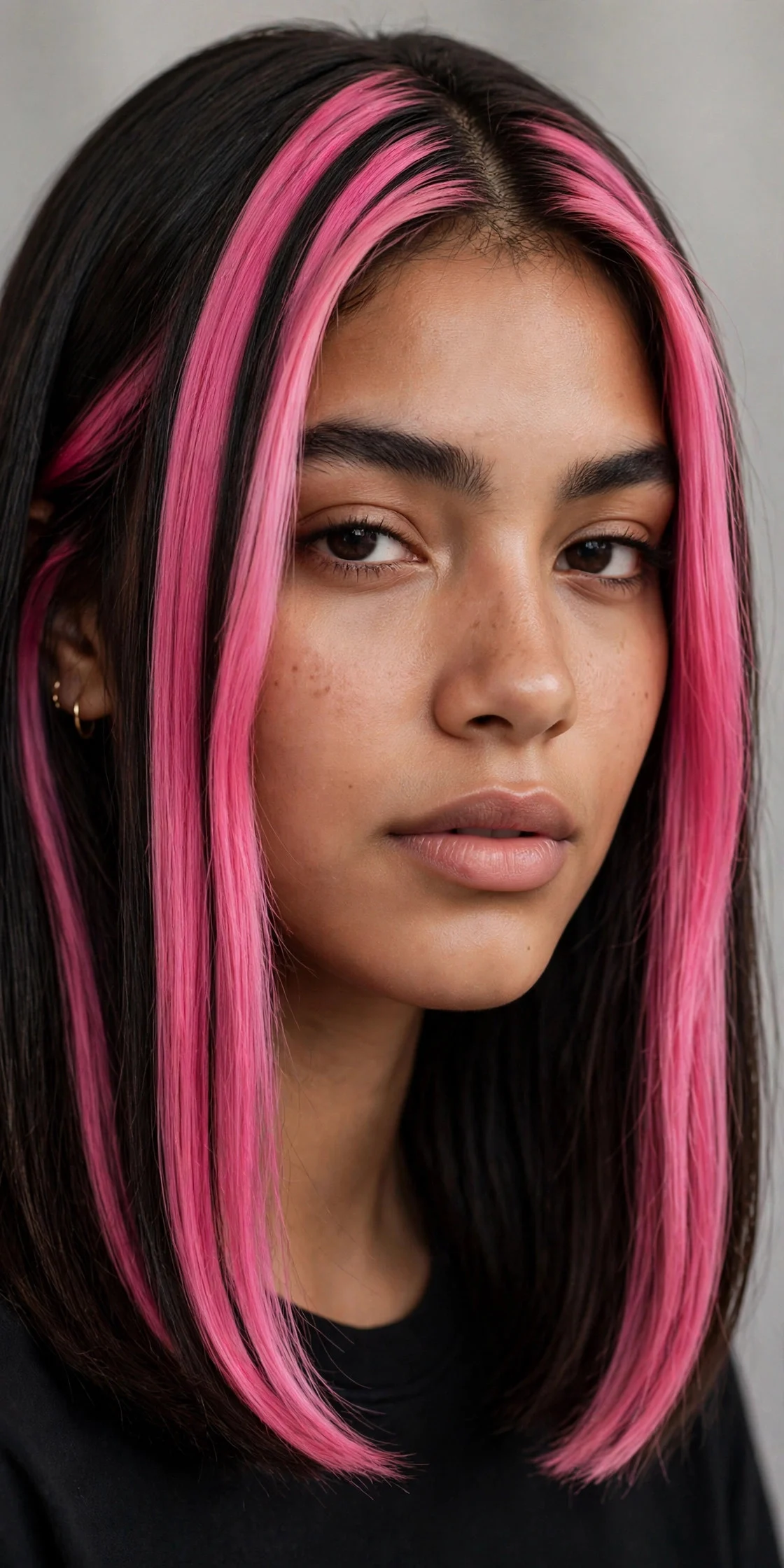 Chunky Face-Framing Stripe hair