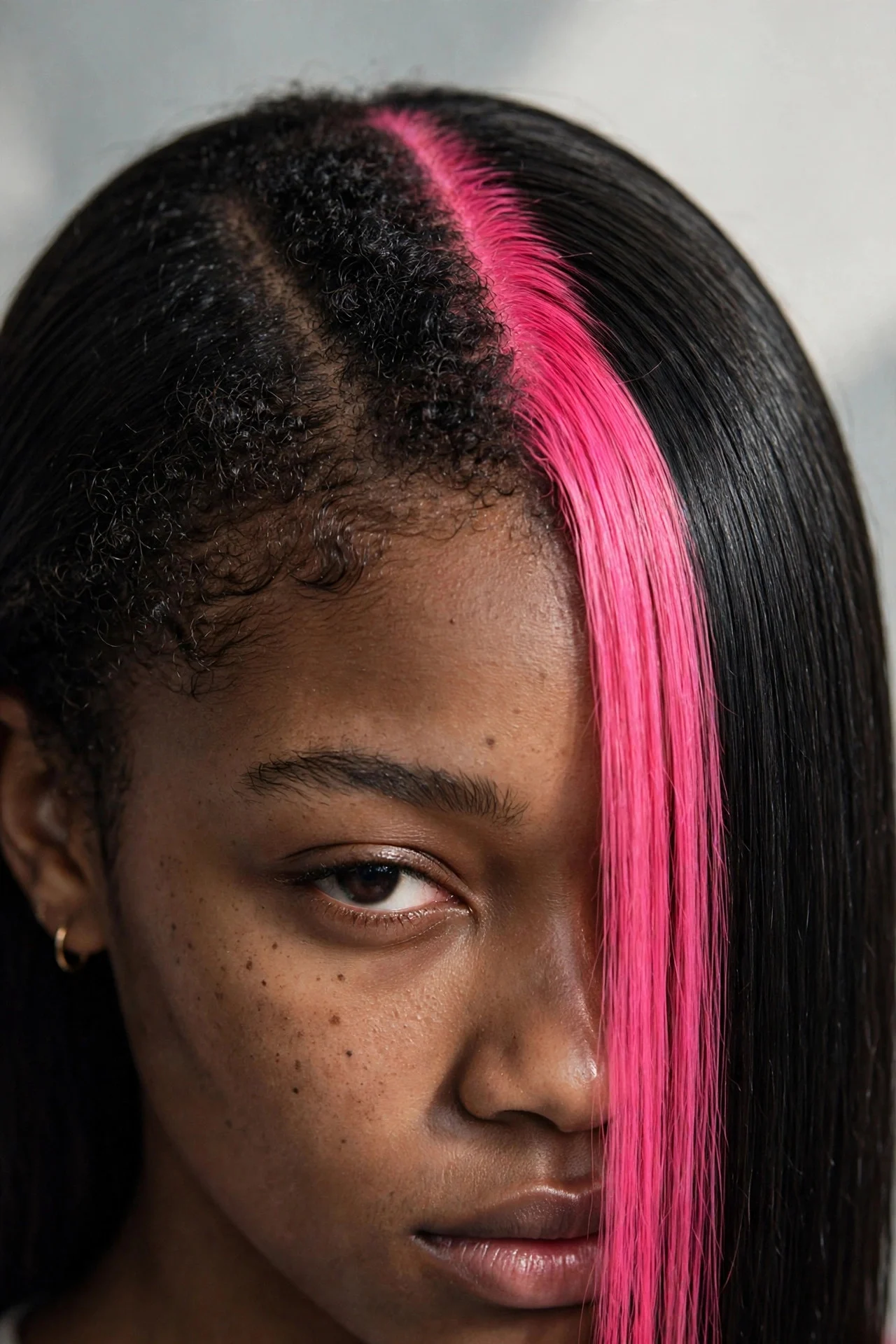 The Skunk-Stripe Revival hair