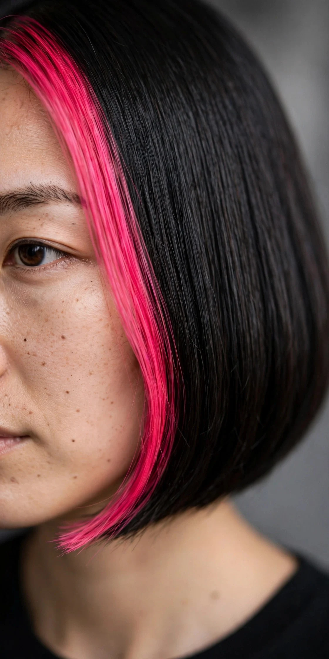 Pink Stripe on a Bob hair