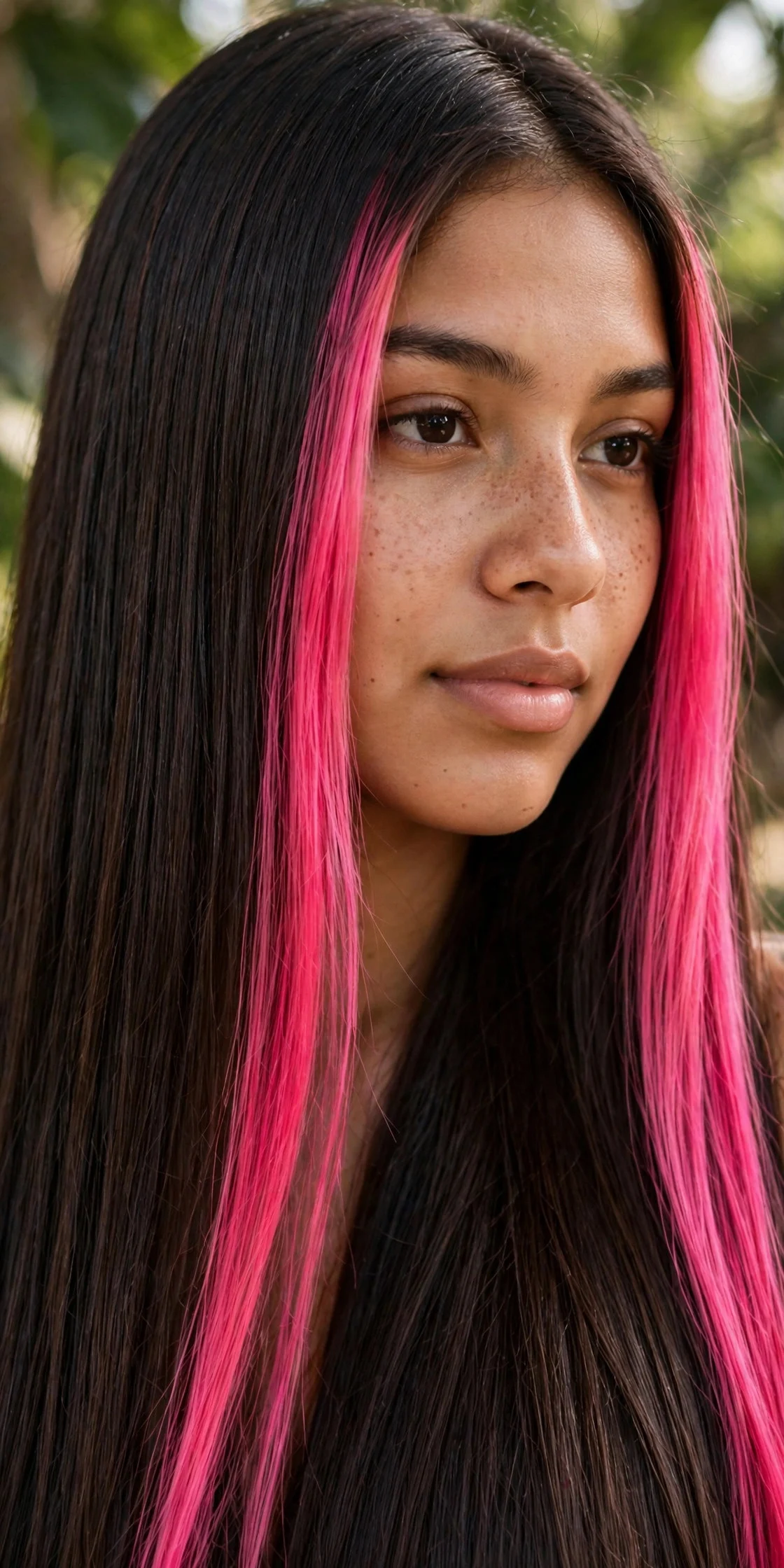 Long Hair Money-Piece Stripe hair