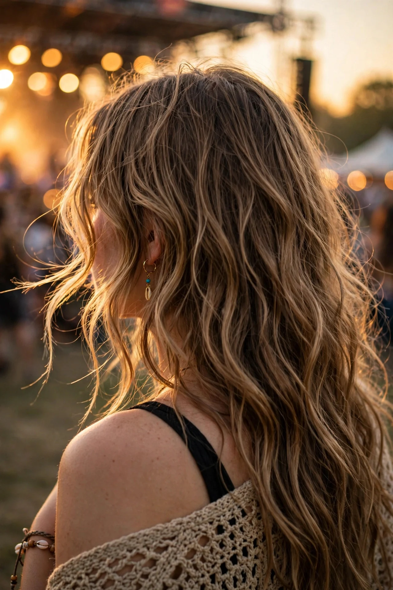 1. Loose Festival Waves with Face-Framing Layers