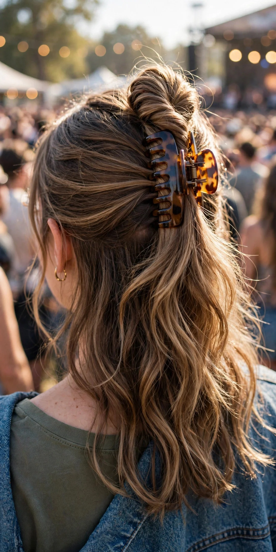 7. Half-Up Claw Clip Twist