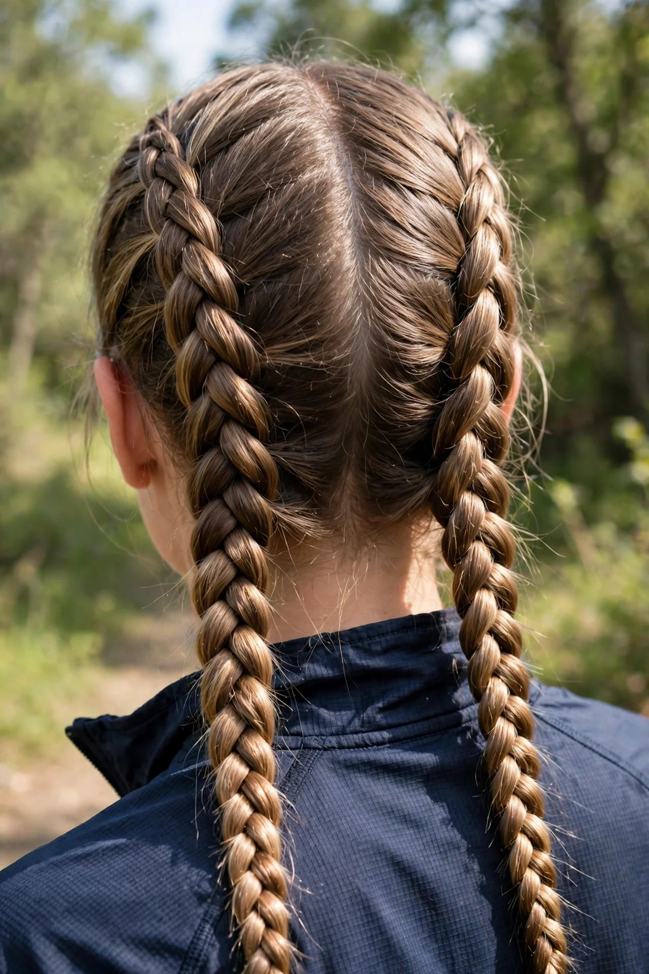 7. French Braid Pigtails for Active Days