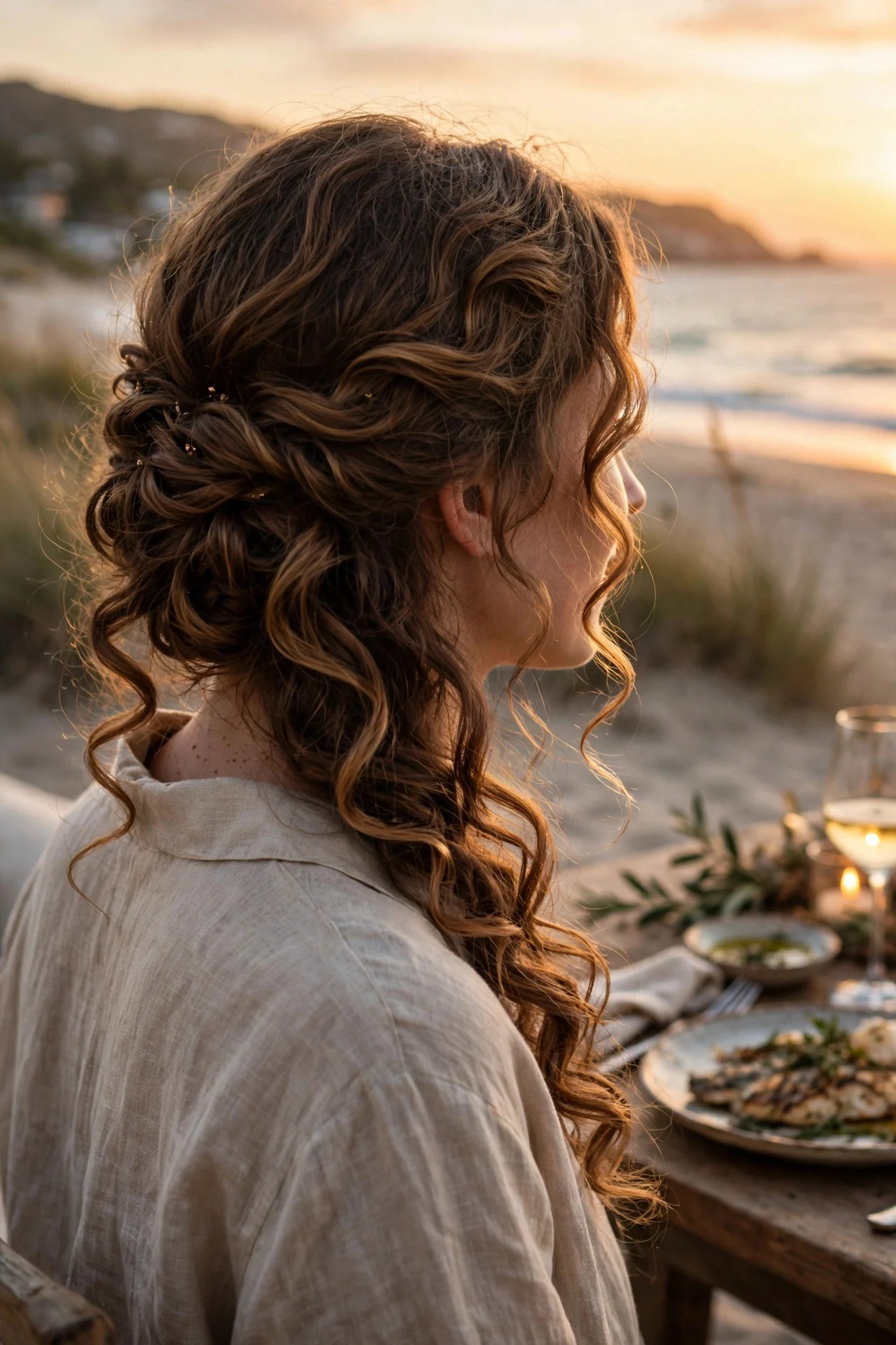 10. Loose Curls Pinned to One Side