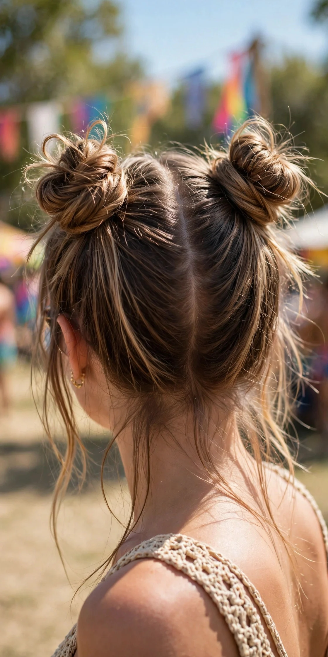 14. Space Buns for Festivals and Fun Days