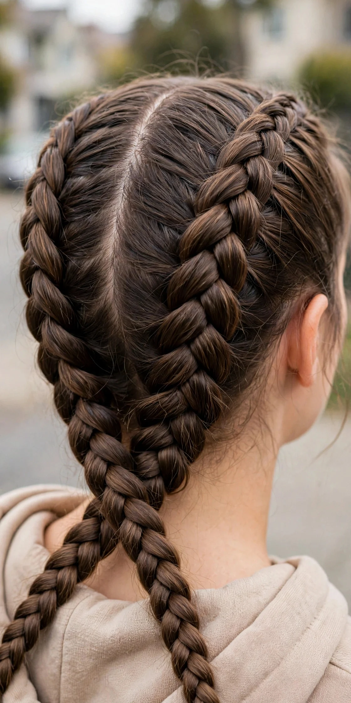 6. Double Dutch Braids for Thick Hair