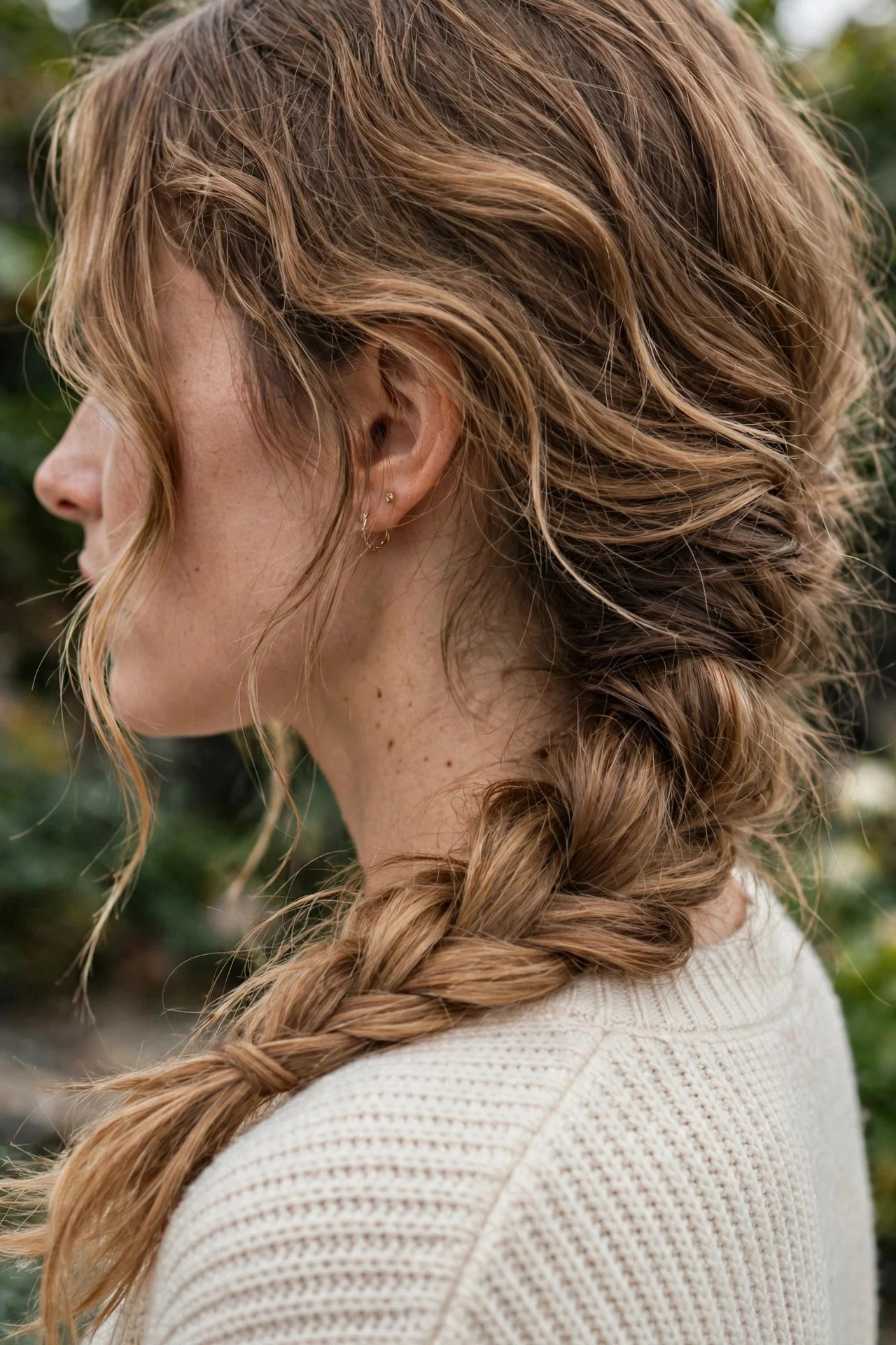 8. Loose Side Braid With Soft Waves