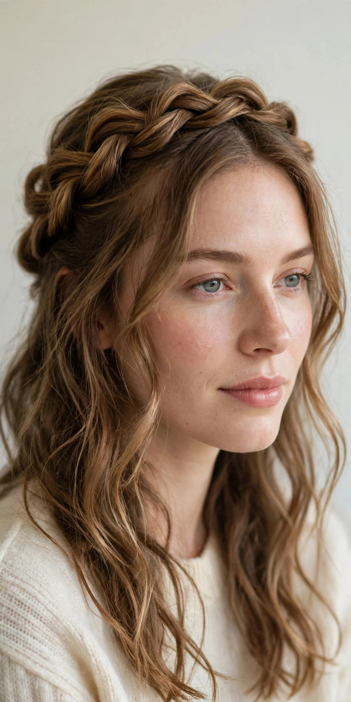 7. Half-Up Twisted Crown