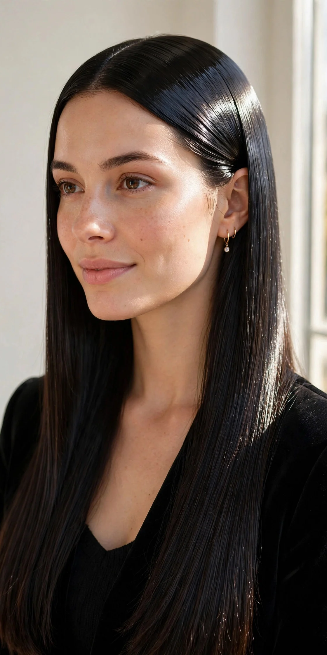 8. Sleek Glass Hair