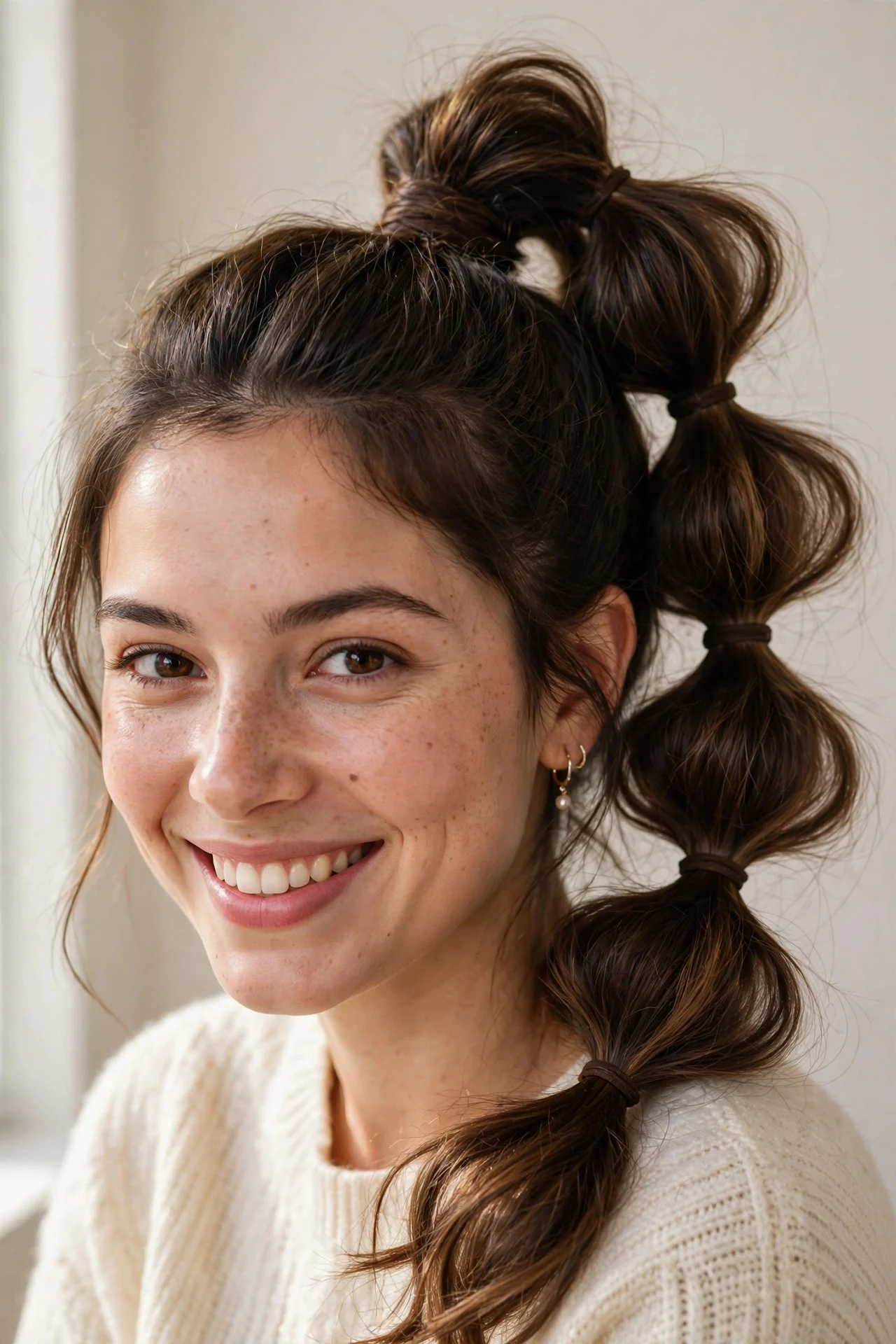 11. Chic Bubble Ponytail
