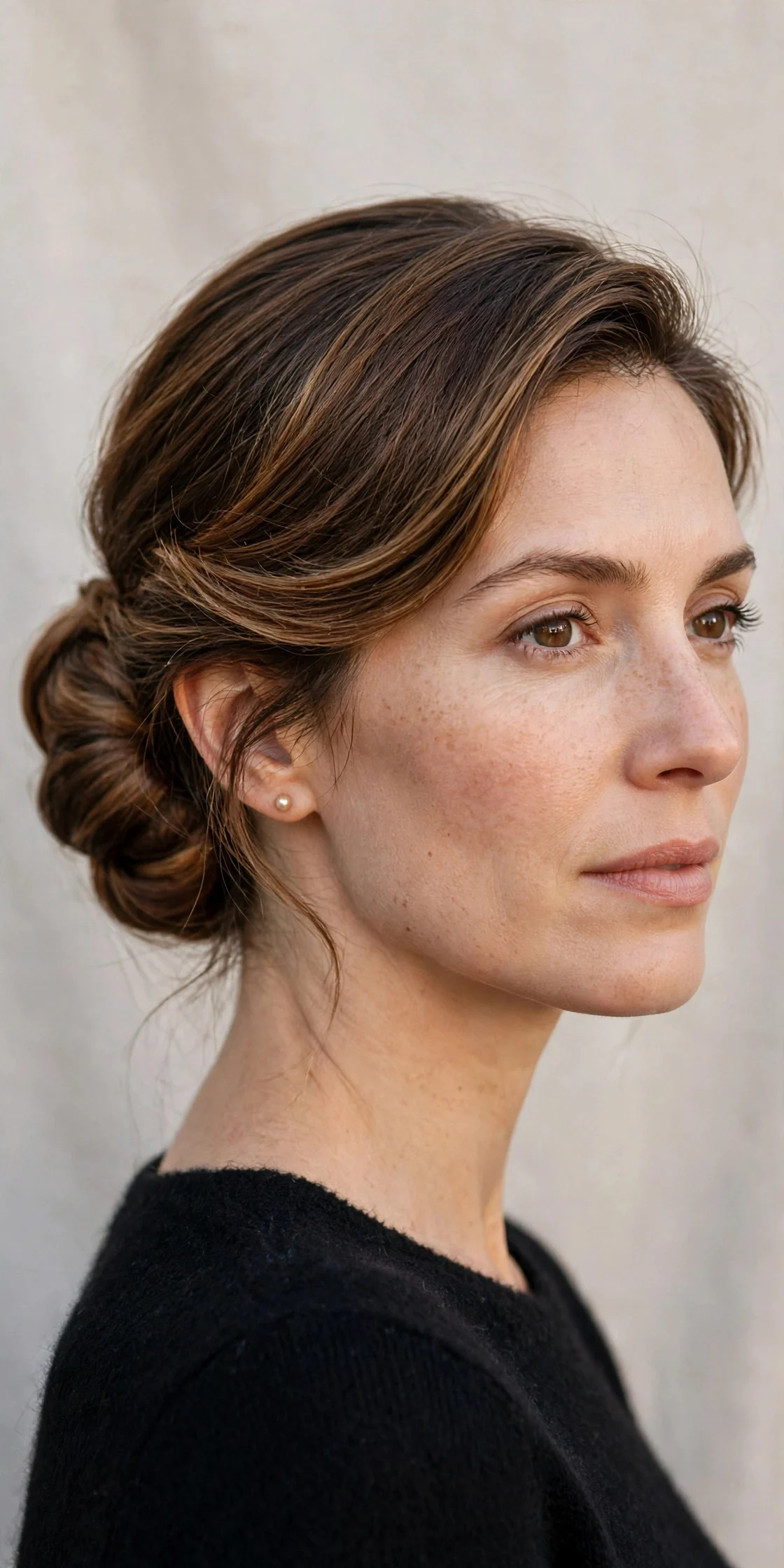 12. Elegant Chignon with a Side Sweep