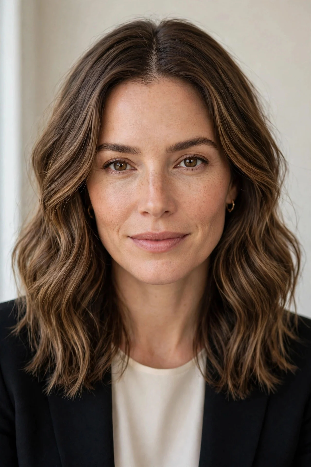 12. Wavy Midi Cut with a Middle Part