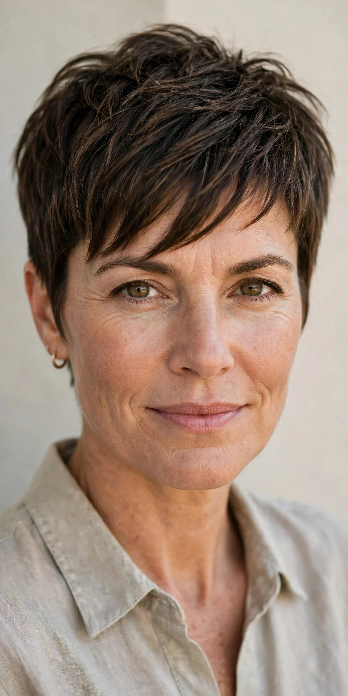 3. Textured Pixie with Side-Swept Fringe