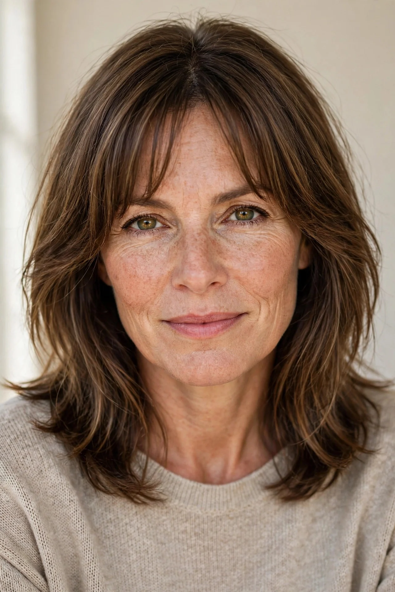 5. Soft Curtain Bangs with a Medium Cut