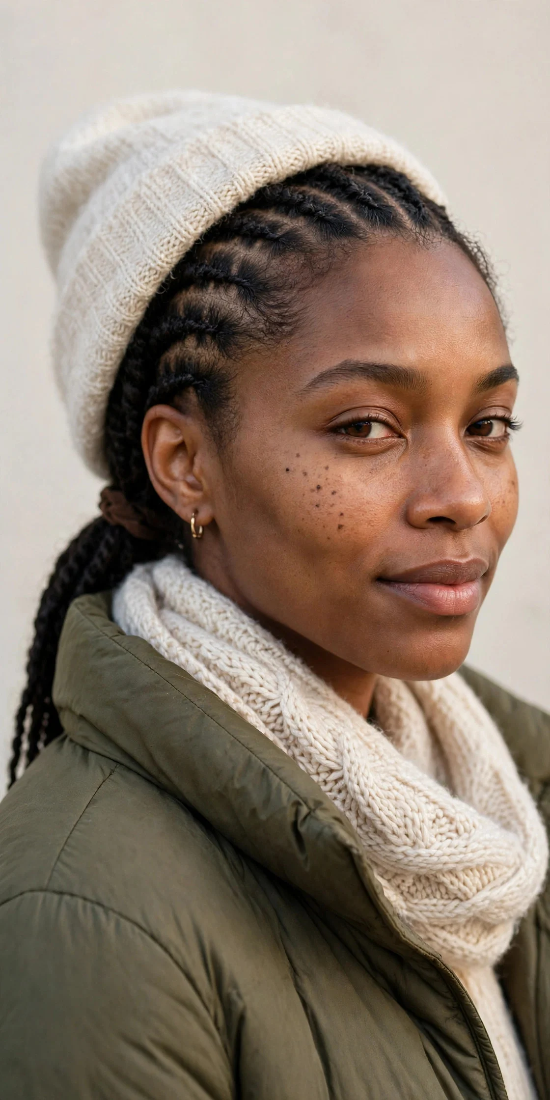 5. Flat Twists into a Low Ponytail