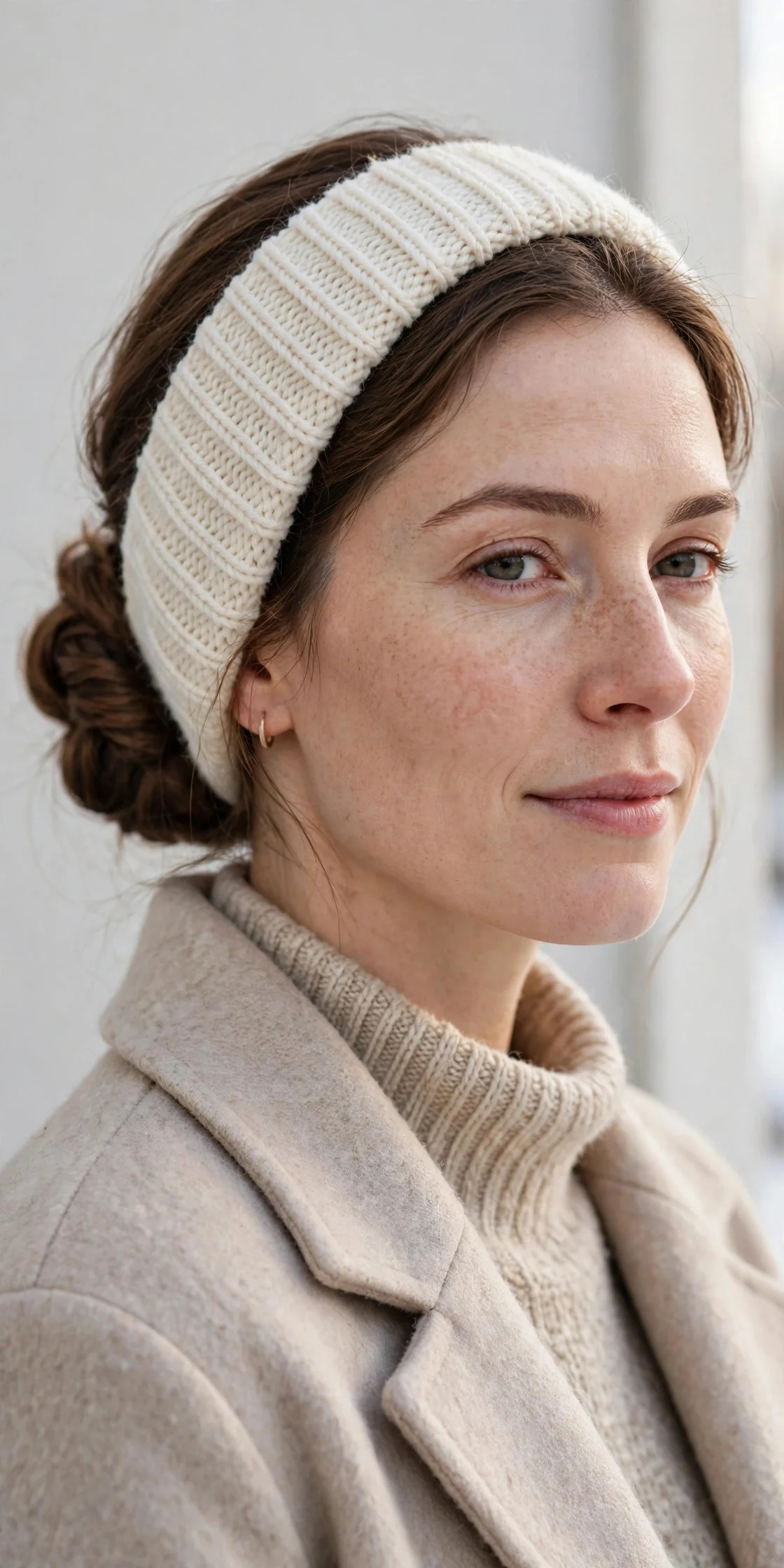 12. Low Chignon with a Knit Headband