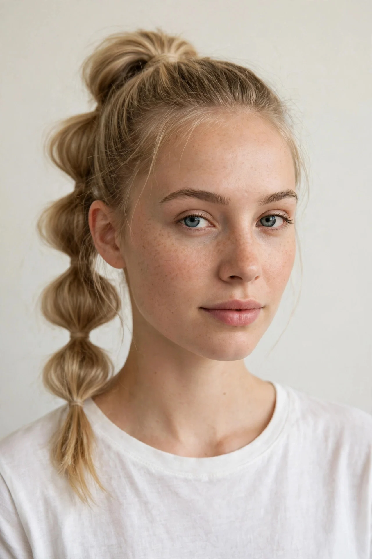 7. Bubble Ponytail Updo
