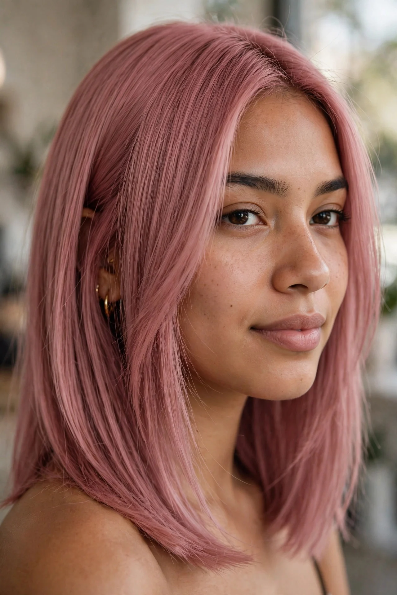 All-Over Dusty Rose hair
