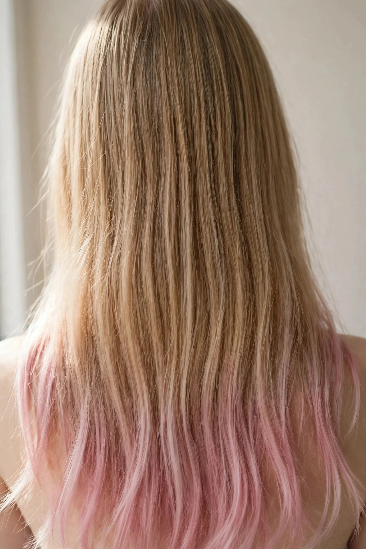 Pastel Dusty Rose Tips hair