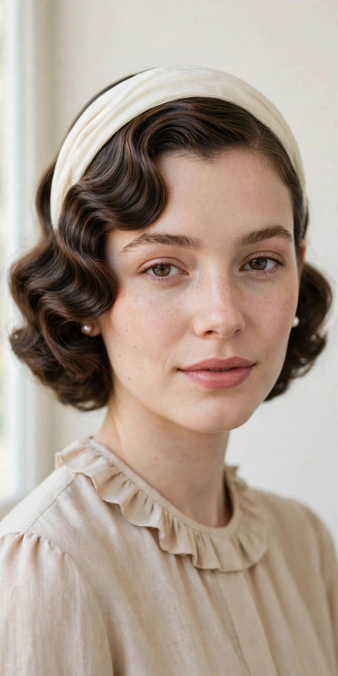 1. Classic Retro Waves with a Wide Headband