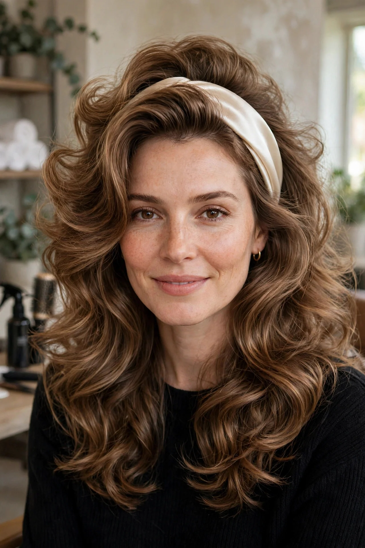 9. Voluminous Blowout with a Satin Headband