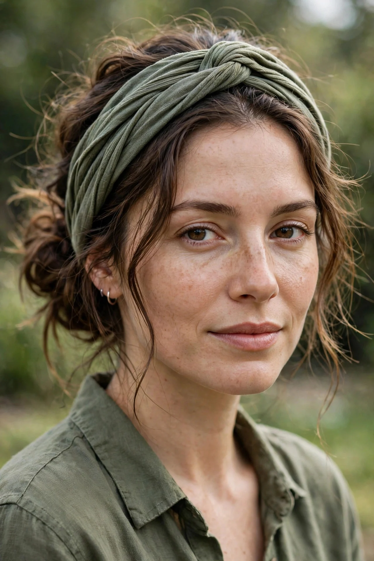 12. Messy Low Bun with a Twisted Headband