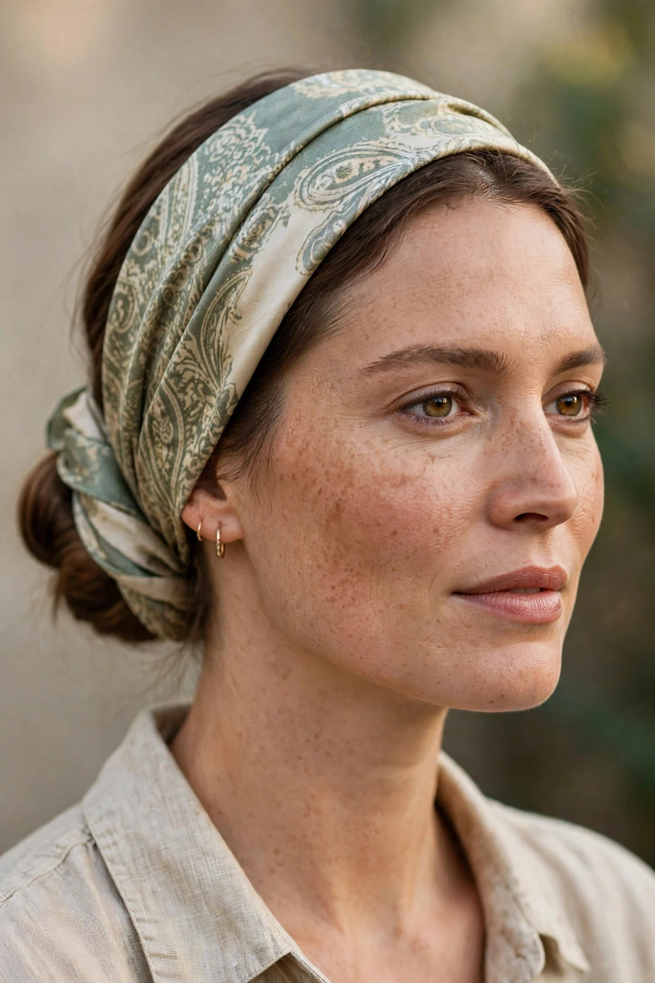 3. Silk Scarf Low Bun