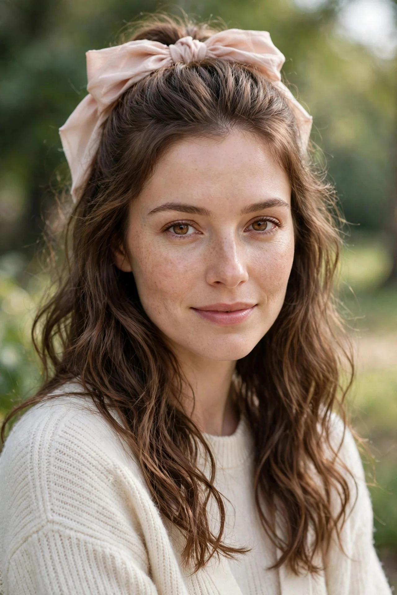 2. Half-Up Bow with Soft Waves