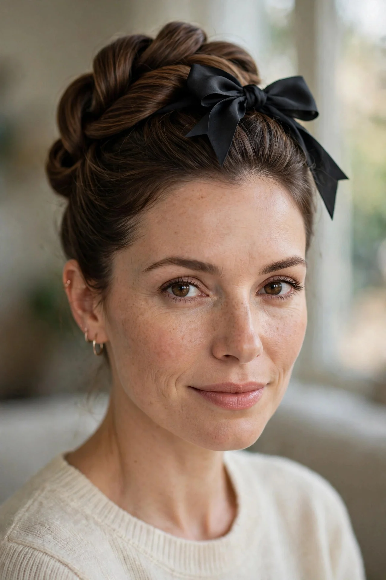 10. Bow-Adorned French Twist
