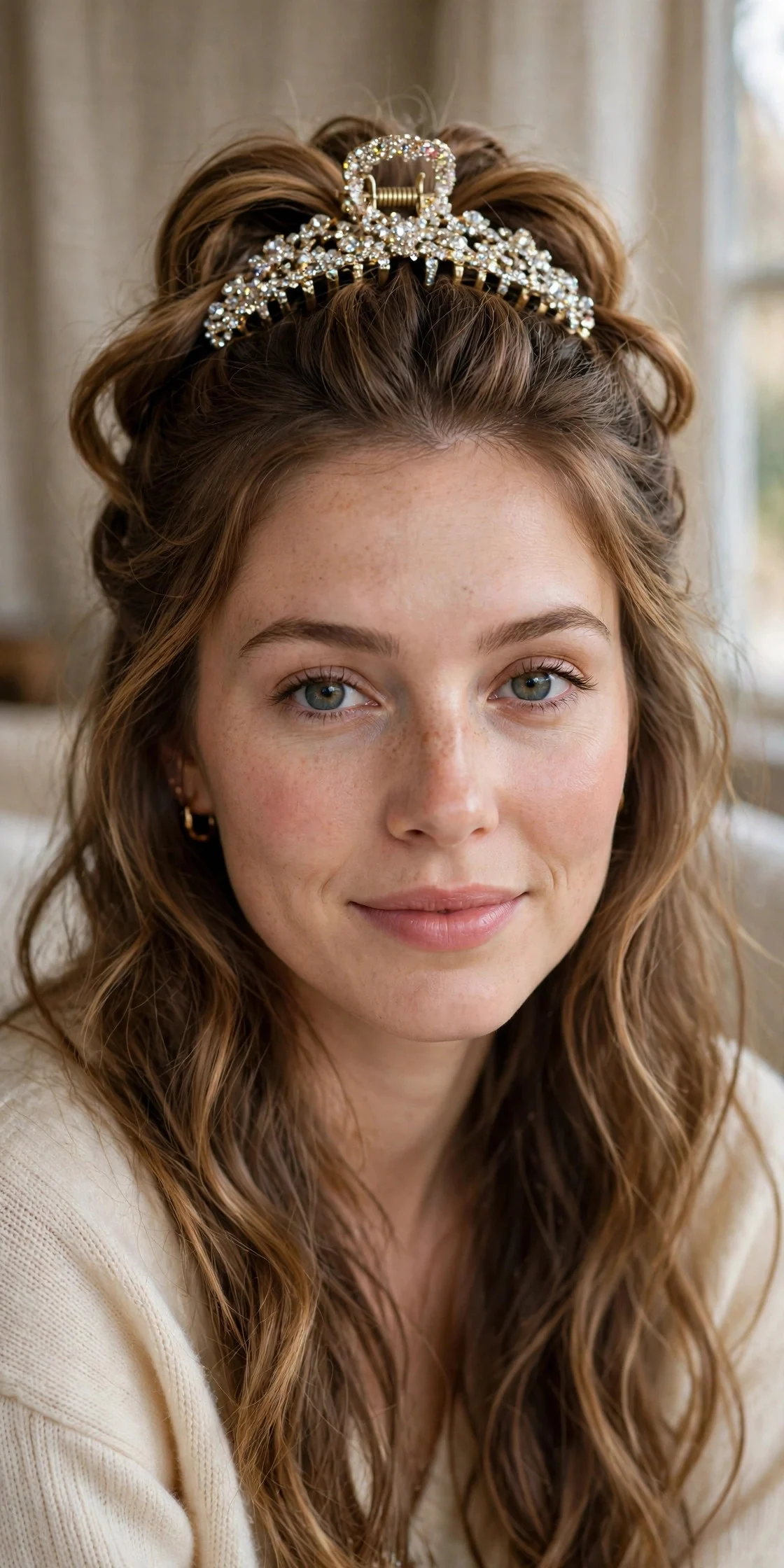 2. Half-Up Sparkle Crown