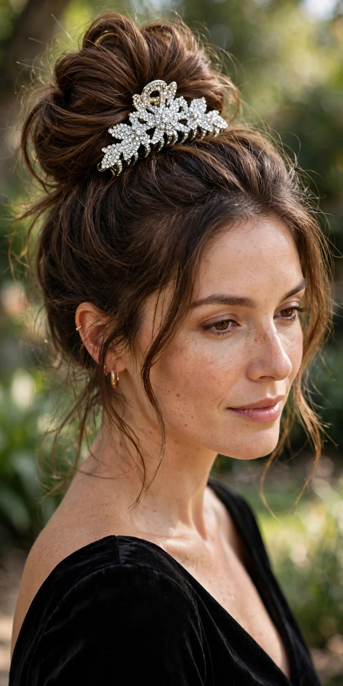 9. Voluminous Top Knot With Sparkle