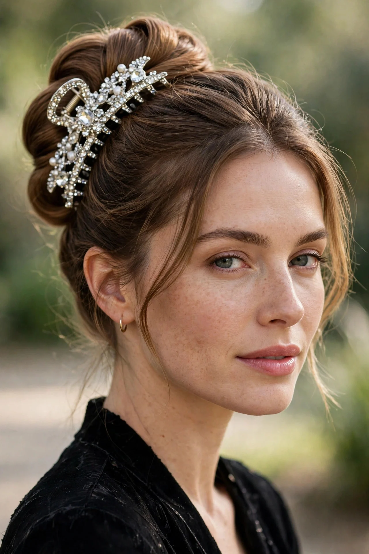 10. Party Updo With a Statement Clip