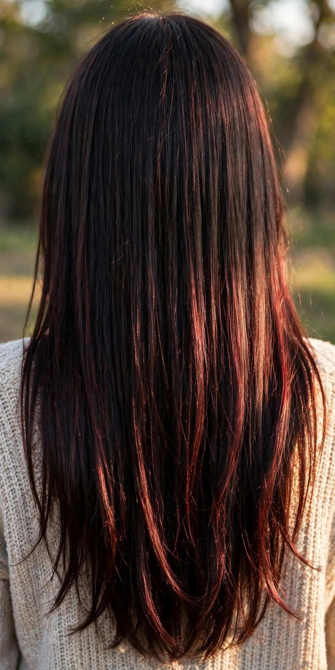 Dark Cherry Cola With a Red Glow hair