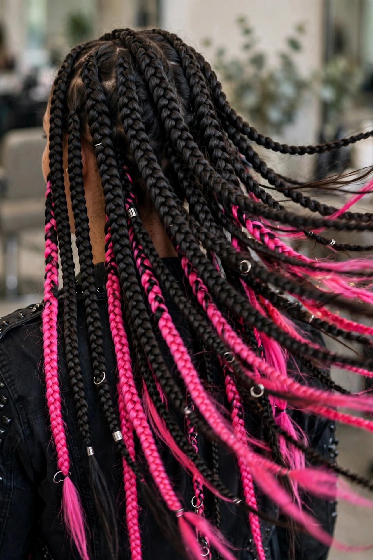 Hot Pink Peekaboo Streaks hair
