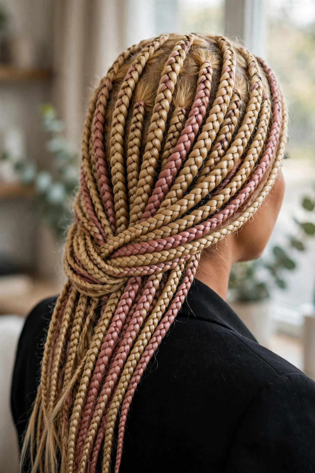 Golden Blonde with Rose Pink hair