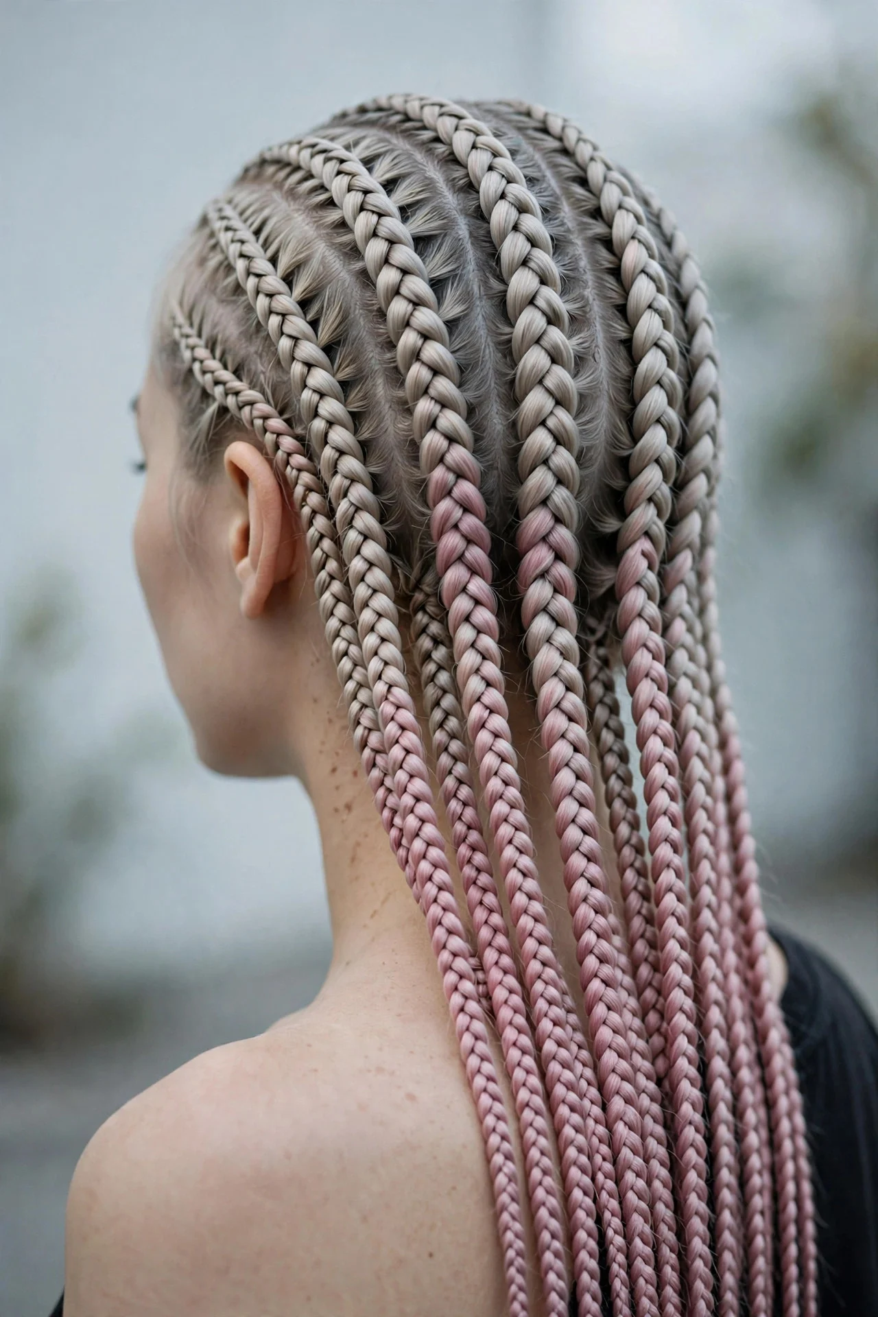 Ash Blonde with Dusty Pink hair
