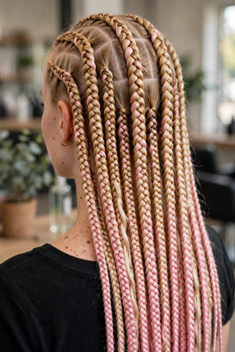 12 Blonde and Pink Box Braids Ideas